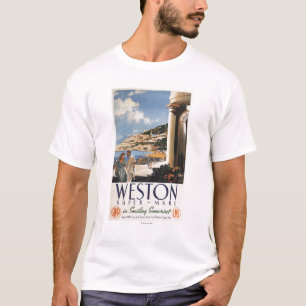 Paar-übersehenküsten-Eisenbahn-Plakat T-Shirt