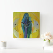 Paar-Umarmungs-Liebevalentine-Quadrat-Wand-Uhr Quadratische Wanduhr (Zuhause)