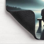 Paar und Hund unter Vollmond Mousepad (Ecke)