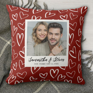 Paar Valentins Herz Foto Kissen