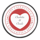 Paar-Valentinsgruß-Eis-Hockey-Puck Eishockey Puck (Vorderseite)