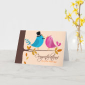 Paar Vögel auf Zweig | Fall Congratulation Card Karte (Gelbe Blume)