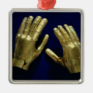 Paar von Begräbnis übergibt, von Peru, c.200-c.8 Ornament Aus Metall