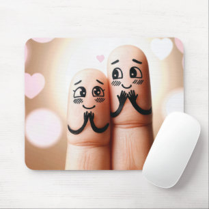 Paar von Fingern in der Liebe Mousepad
