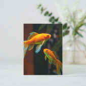 Paar von Lucky Goldfish Postkarte (Stehend Vorderseite)