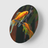 Paar von Lucky Goldfish Runde Wanduhr (Winkel)