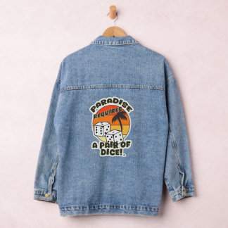 Paar von Würfeln Funny Boardgame Design Art Jeansjacke