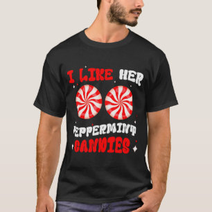 Paar Weihnachten passend Ich mag ihren Pfefferminz T-Shirt
