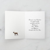 Paar, Weihnachtszene mit Rentieren Feiertagskarte (Innenseite)