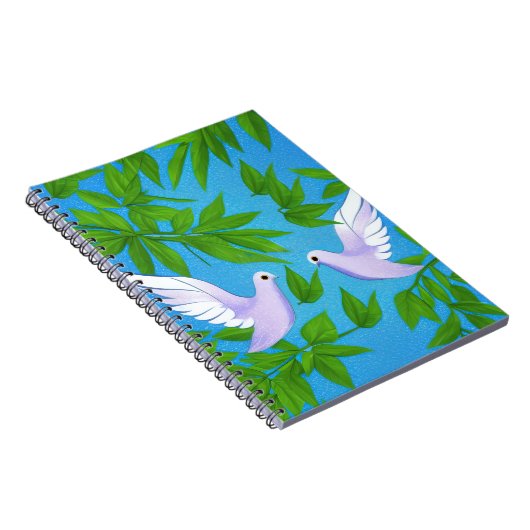 Paar weiße Tauben Notizblock (Rechte Seite)