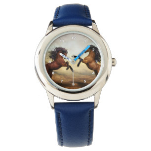 Paar wilder Pferde Armbanduhr