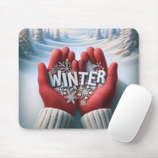 Paar Wintergloves mit Schneeszene Mousepad (Mit Mouse)