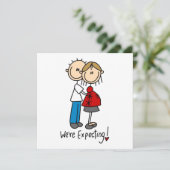 Paar wir erwarten T - Shirt und Geschenke Ankündigung (Stehend Vorderseite)