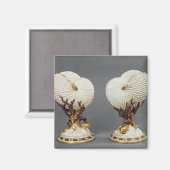 Paar Worcester-Vasen, geformt wie Nautilus Magnet (Vorderseite/Rückseite)