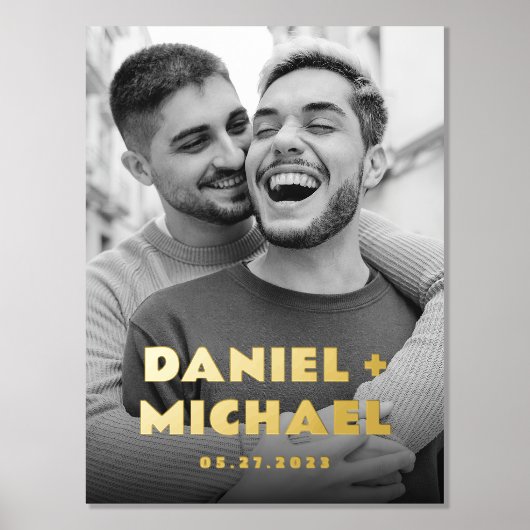 Paarbezeichnungen und Foto fett formatierter Typog Foliendrucke (Vorderseite)