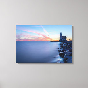 Paard van Marken Leuchtturm in einem blauen Sonnen Leinwanddruck