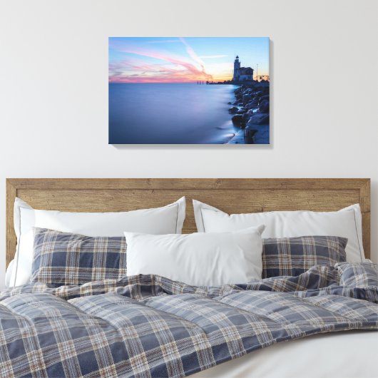 Paard van Marken Leuchtturm in einem blauen Sonnen Leinwanddruck (Insitu (Schlafzimmer))
