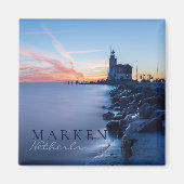 Paard van Marken Leuchtturm in einem blauen Sonnen Magnet (Vorne)