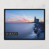 Paard van Marken Leuchtturm in einem blauen Sonnen Postkarte (Vorderseite)