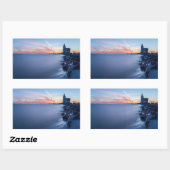 Paard van Marken Leuchtturm in einem blauen Sonnen Rechteckiger Aufkleber (Blatt)