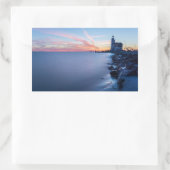 Paard van Marken Leuchtturm in einem blauen Sonnen Rechteckiger Aufkleber (Tasche)