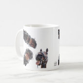 Paarden in de mond gekeken. 3 paarden lachend, hum kaffeetasse (Vorderseite Links)