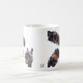 Paarden in de mond gekeken. 3 paarden lachend, hum kaffeetasse (Mittel)
