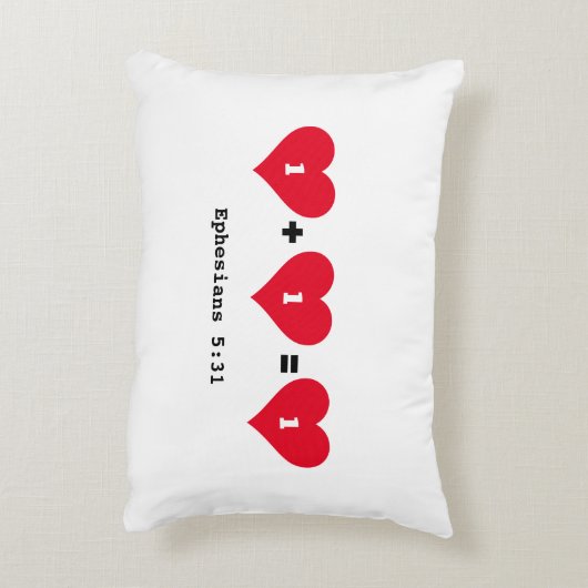 Paare 1 PLUS 1 EQUAL 1 Christlich Dekokissen (Rückseite(Vertikal))