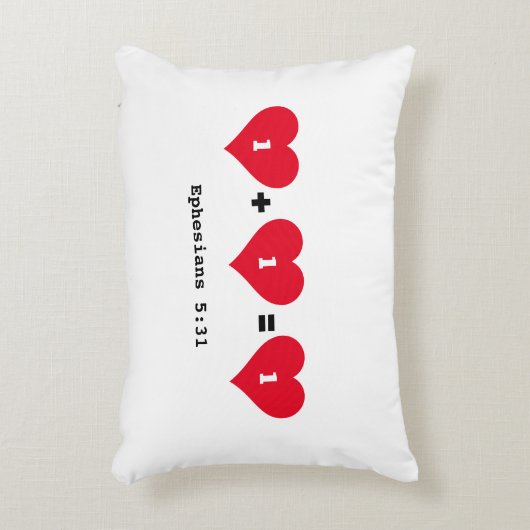 Paare 1 PLUS 1 EQUAL 1 Christlich Dekokissen (Vorderseite(Vertikal))