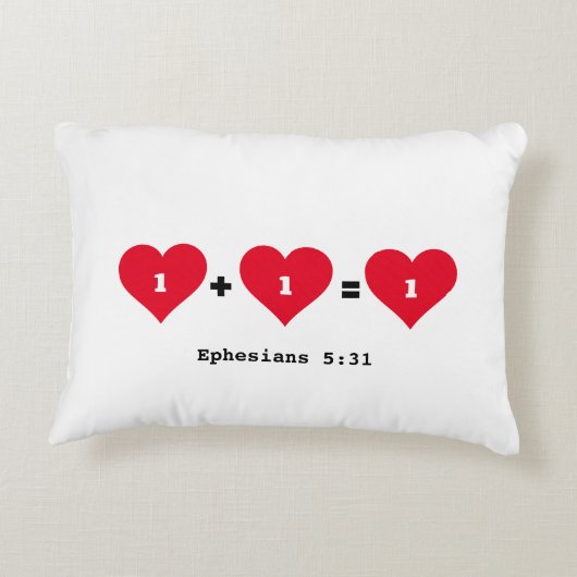 Paare 1 PLUS 1 EQUAL 1 Christlich Dekokissen (Rückseite)