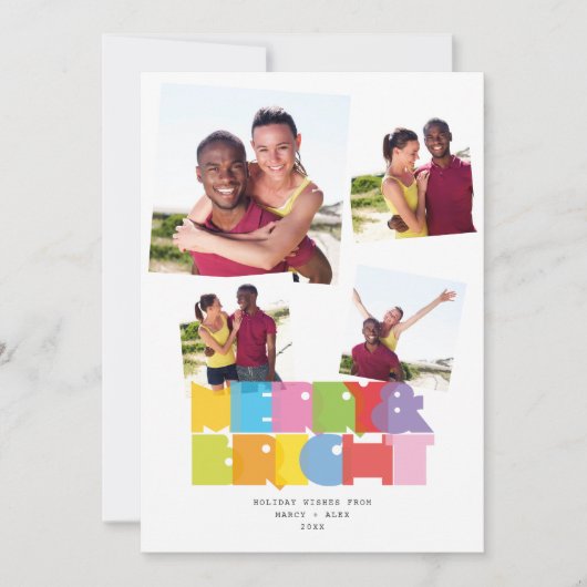 Paare 4 Foto Collage frohe und helle Weihnachten (Vorderseite)