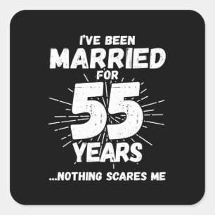 Paare 55 Jahre verheiratet Lustig 55. Hochzeitstag Quadratischer Aufkleber