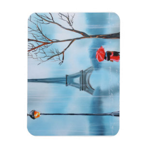 Paare an der Eiffelturm-Paris-Malerei Magnet