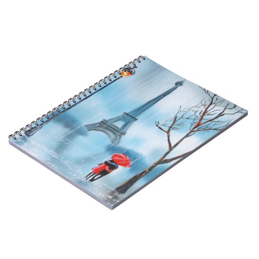 Paare an der Eiffelturm-Paris-Malerei Notizblock (Linke Seite)