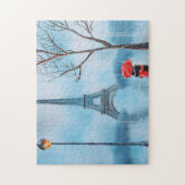 Paare an der Eiffelturm-Paris-Malerei Puzzle (Vertikal)