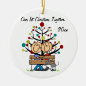 Paare auf Bank, Katzen-personalisierte Keramikornament (Vorne)