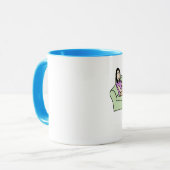 Paare auf Laptops - personalisierte Cartoon-Tasse Tasse (Vorderseite Links)
