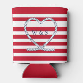 Paare aus rotem weißem Streifen mit rotem Nautikwä Dosenkühler (Rückseite)