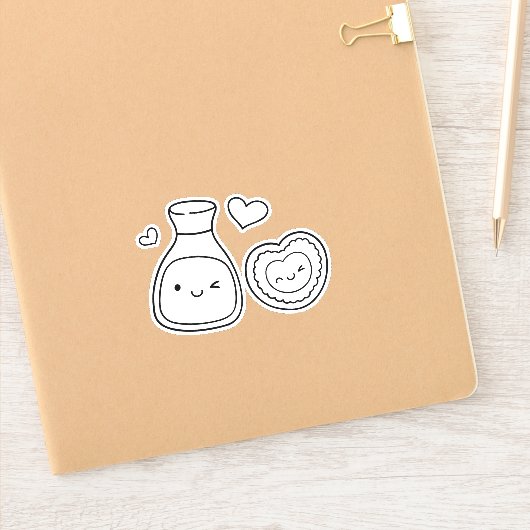 Paare aus Sojabohnen, Sushi und Sojabohnen Aufkleber (Notizbuch)