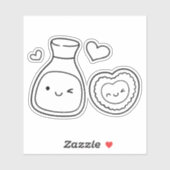 Paare aus Sojabohnen, Sushi und Sojabohnen Aufkleber (Blatt)