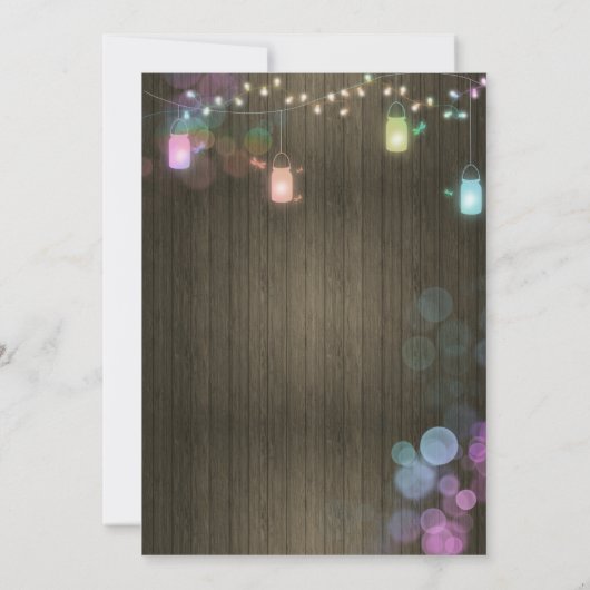 Paare Baby Dusche Mason Jar Twinkle Lights Einladung (Rückseite)