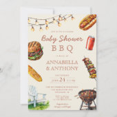 Paare Babydusche GRILLEN Grill Sommer Einladung (Vorderseite)