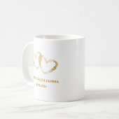 Paare benennen Elegante Golden Hearts Keepake Gesc Kaffeetasse (Vorderseite Links)