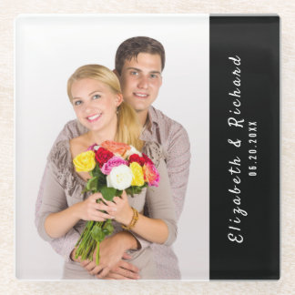 Paare benutzerdefinierte Foto Ihres Namens Glass C Glasuntersetzer