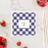 Paare Blue Gingham Couples Dusche Cocktail Serviette (Beispiel)