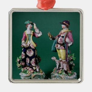Paare Bogenzahlen eines Sportlers Silbernes Ornament
