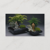 Paare Bonsaisbäume mit dekorativen Zahlen Visitenkarte (Rückseite)