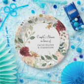 Paare Brautparty Aquarellfarben Kariert Grau Pappteller (Party)