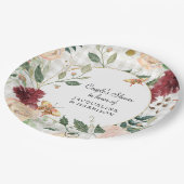 Paare Brautparty Aquarellfarben Kariert Grau Pappteller (Schrägansicht)