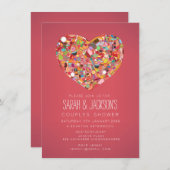 Paare Brautparty Feinschmecker Herzstück Party Ein Einladung (Vorne/Hinten)